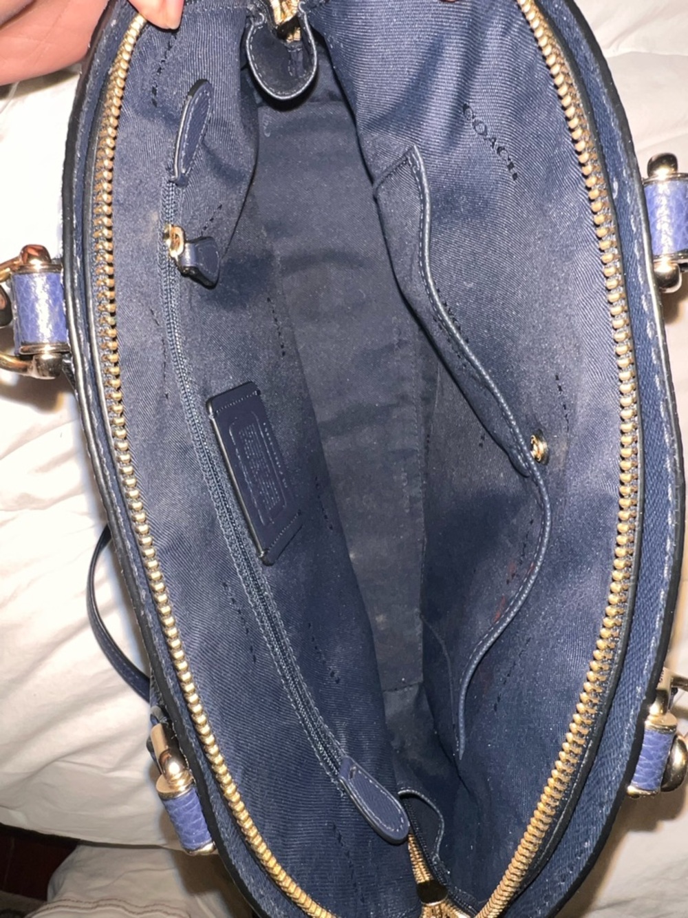 🌊✨Coach Navy Dome Satchel with Gold Hardware✨🌊 - Picture 8 of 8